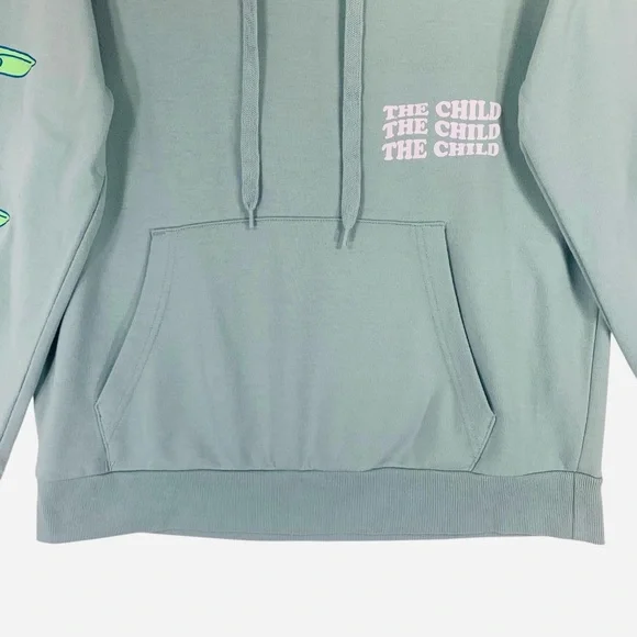 Star Wars logo Sage  green sweat shirt Hoodie with The Child Design size medium - Picture 3 of 10